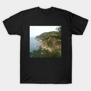 View from the Spanish mountain Spain sightseeing trip photography from city scape Barcelona Blanes Malgrat del Mar Santa Susuana T-Shirt